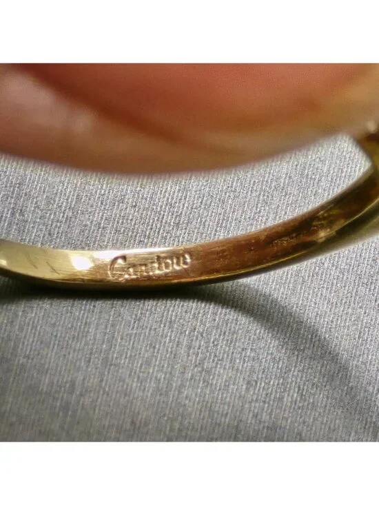 10k Gold Ring Size 7 3 Marquise Sapphire & 2 Diamond Accents Signed Cardow - Picture 7 of 16